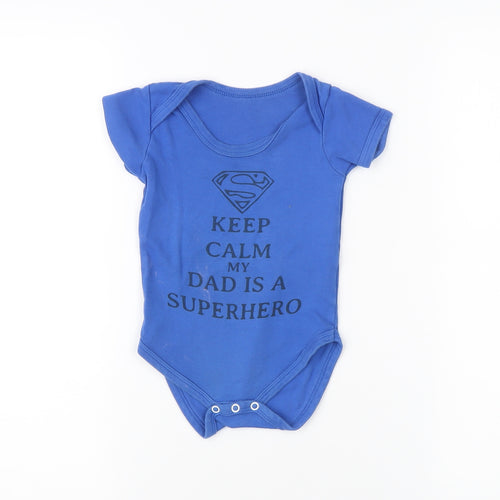 Unisex Blue Superman Babygrow, 6-9 Months, Cotton