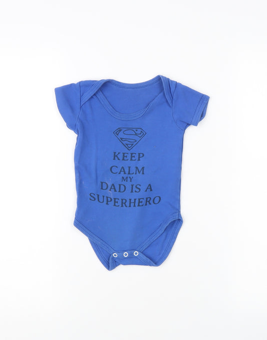 Unisex Blue Superman Babygrow, 6-9 Months, Cotton