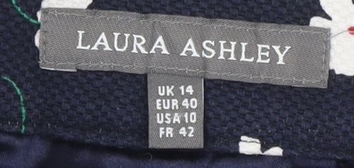 Laura Ashley Women's Navy Floral Pencil Skirt Size 14