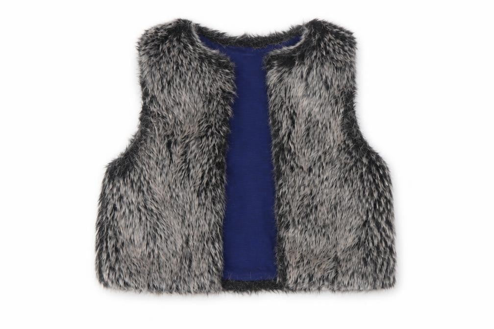 Montaray Girls Grey Faux Fur Waistcoat 4-5 Years