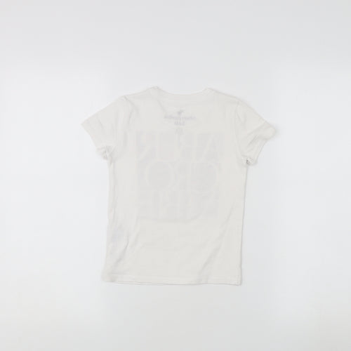 Abercrombie & Fitch Girls White Graphic T-Shirt 3-4 Years