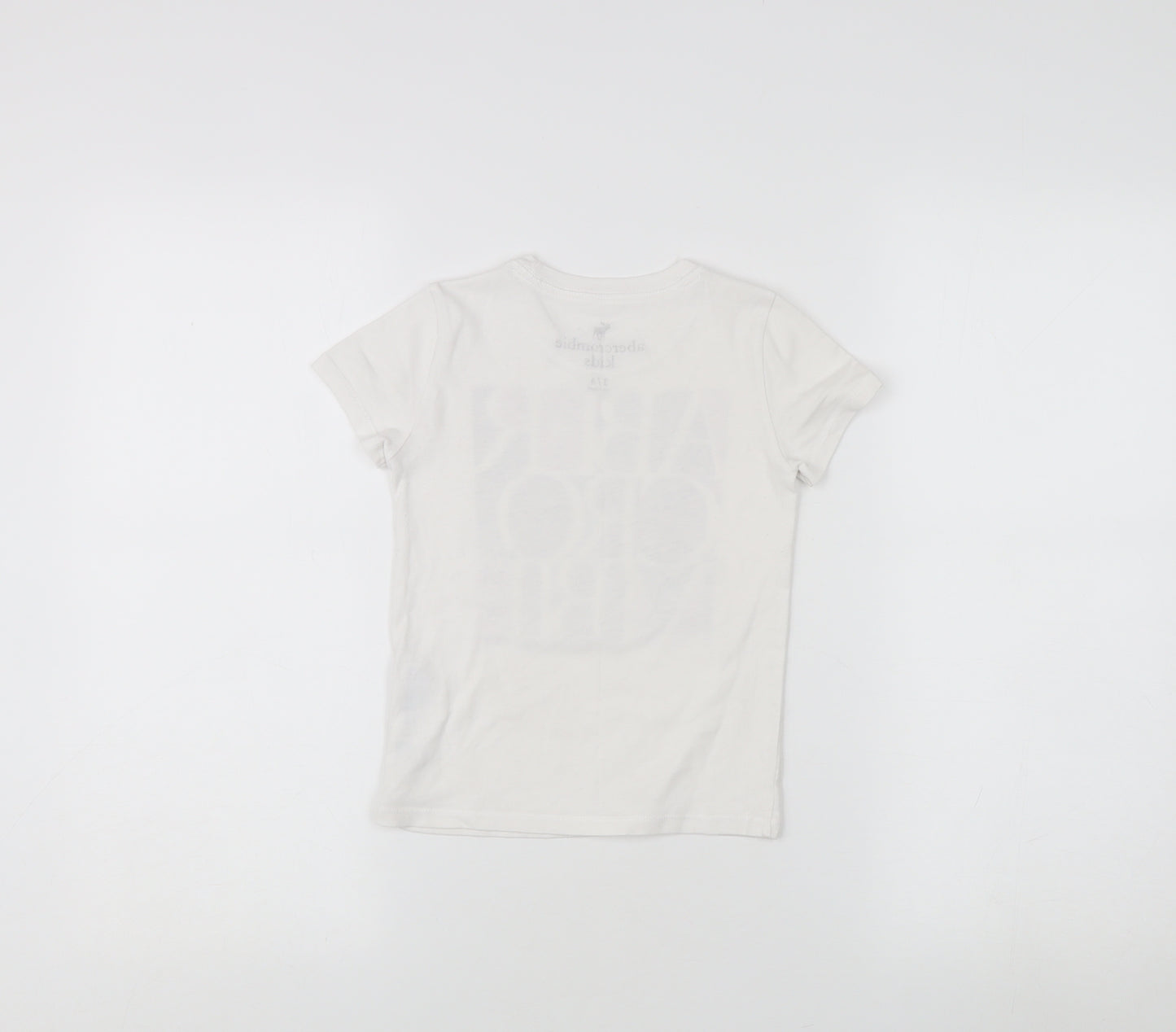 Abercrombie & Fitch Girls White Graphic T-Shirt 3-4 Years