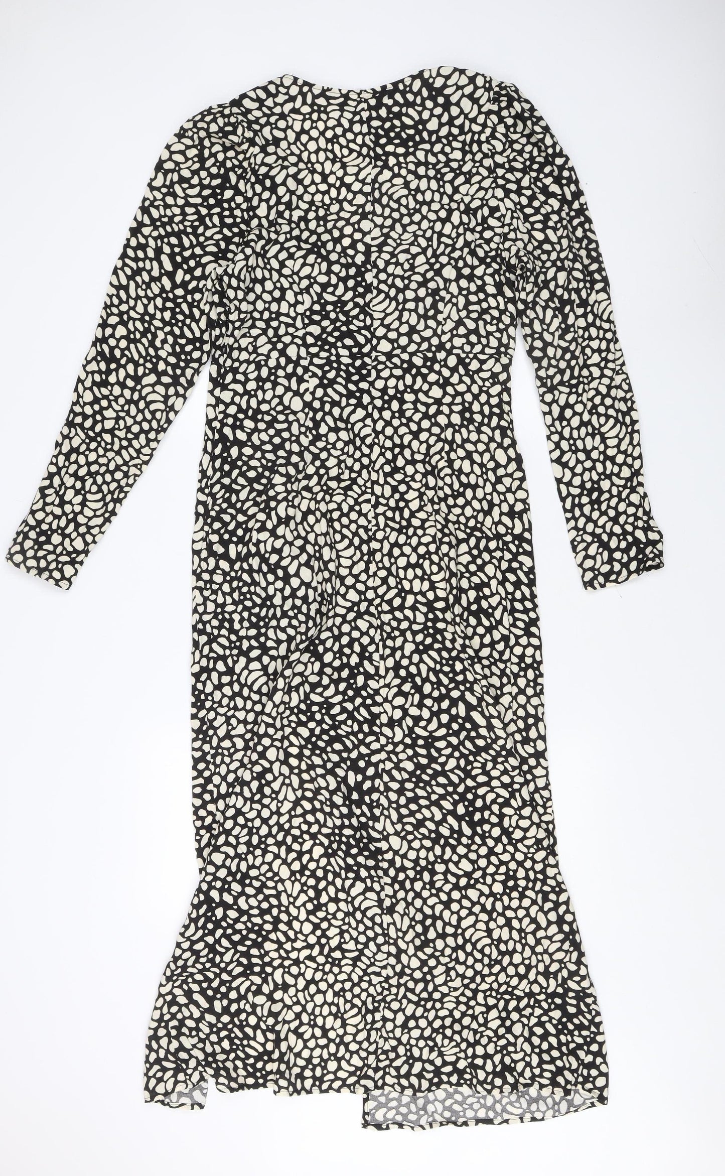 H&M Women's Black Midi Wrap Dress Size 12