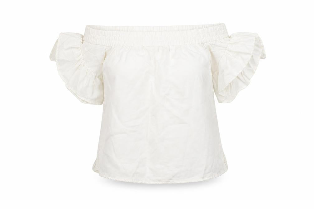 AllSaints Women's Off the Shoulder Ivory Blouse XS