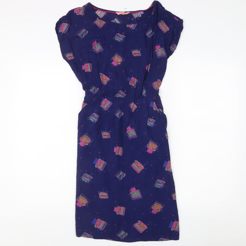 White Stuff Women’s Blue Geometric Dress, Size 8