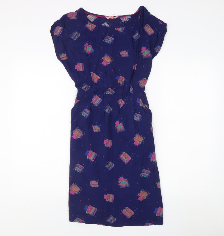 White Stuff Women’s Blue Geometric Dress, Size 8