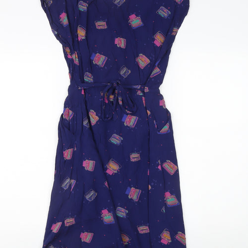 White Stuff Women’s Blue Geometric Dress, Size 8