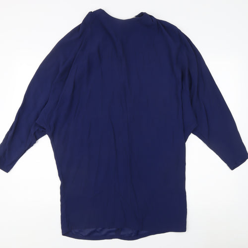 Reiss Women's Blue Tunic Blouse, Size 12, Relaxed Fit