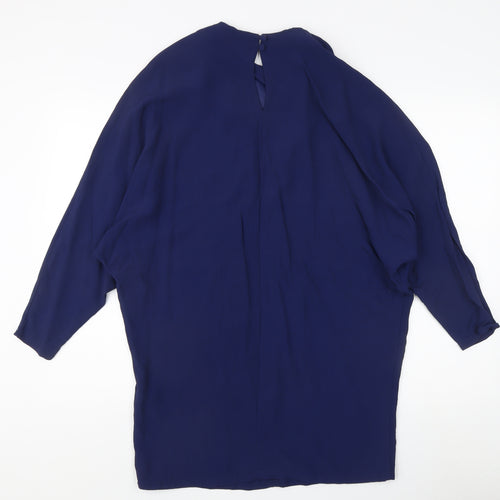 Reiss Women's Blue Tunic Blouse, Size 12, Relaxed Fit