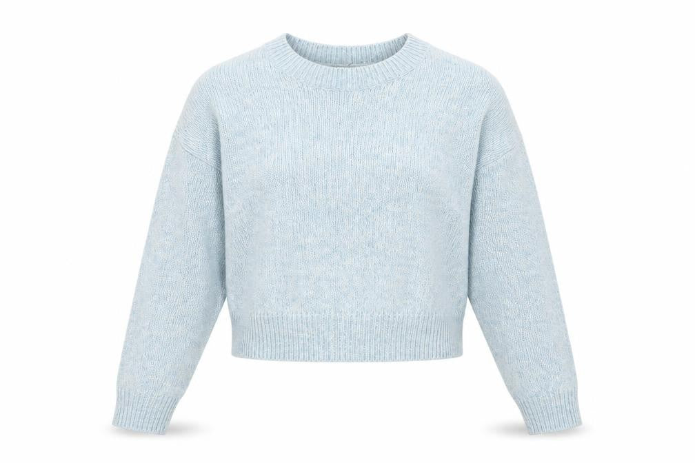 Front view of H&M Women Blue XS Crew Neck Acrylic jumper