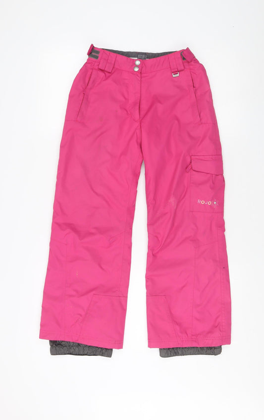 Rojo Girls Pink Snow Pants 10 Years Skiing Winter Trousers