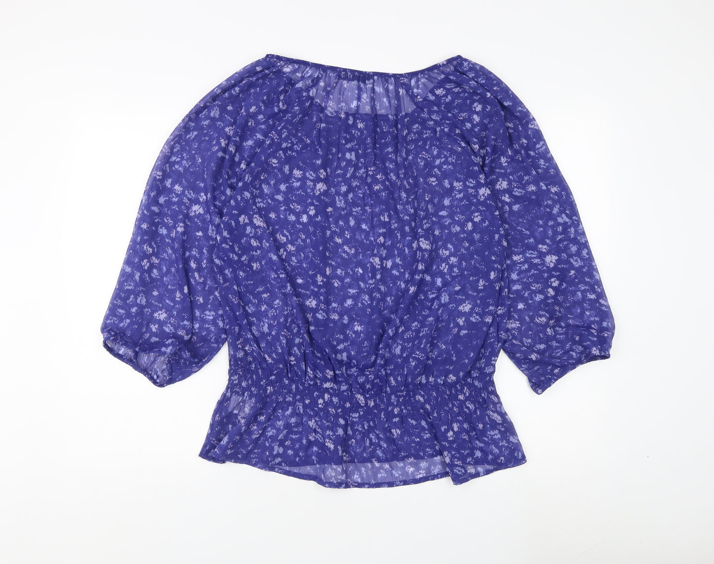 Fransa Women's Blue Floral Tunic Blouse M