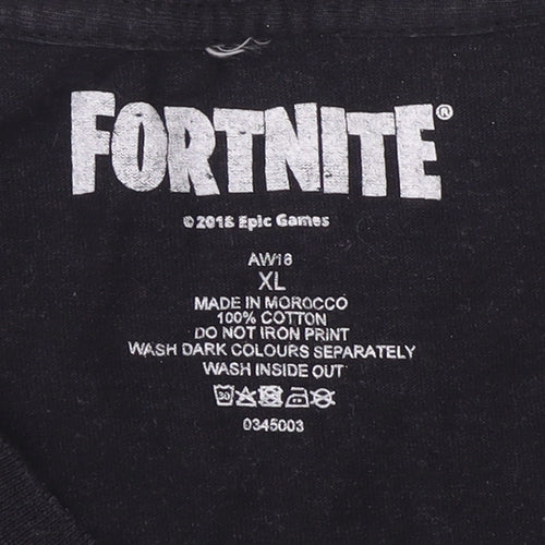 Fortnite Men's Black XL Graphic Cotton T-Shirt