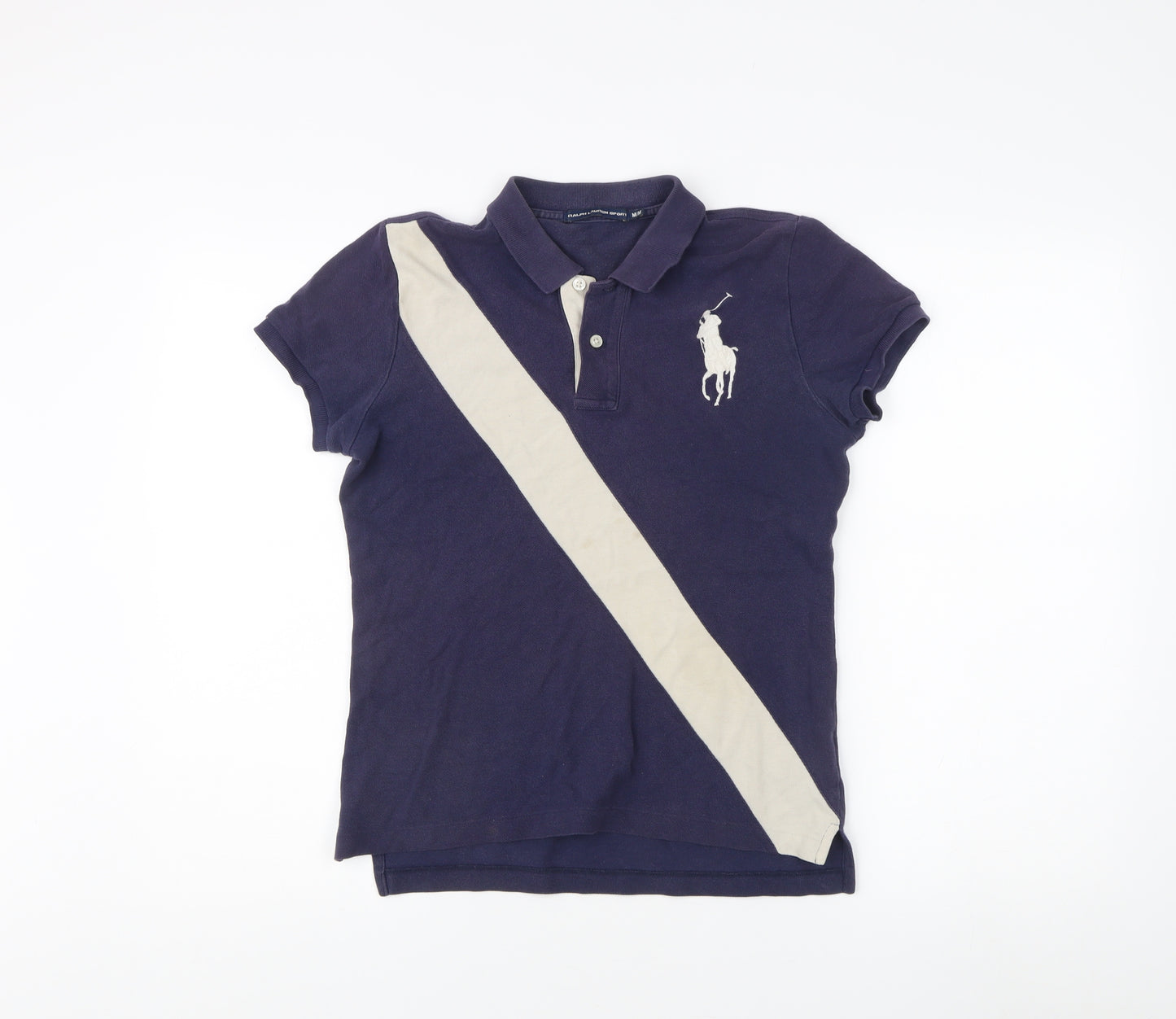Ralph Lauren Men's Blue Polo, M, Colourblock Style