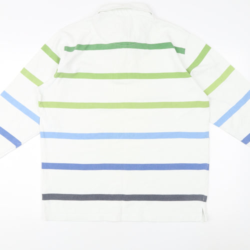 Cotton Traders Men's M Striped Pullover White