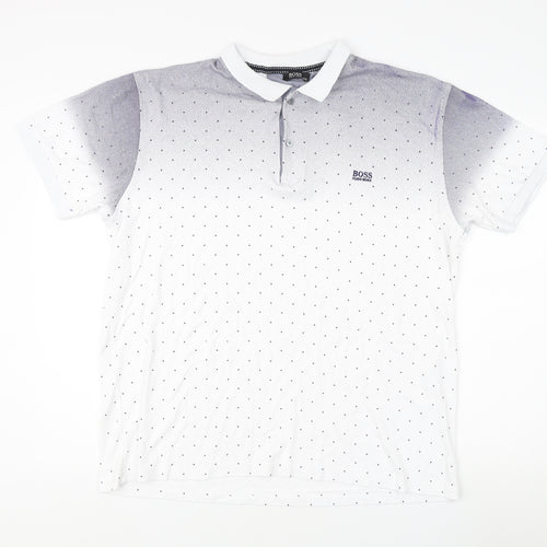 Boss Men's White 3XL Polka Dot Polo Shirt