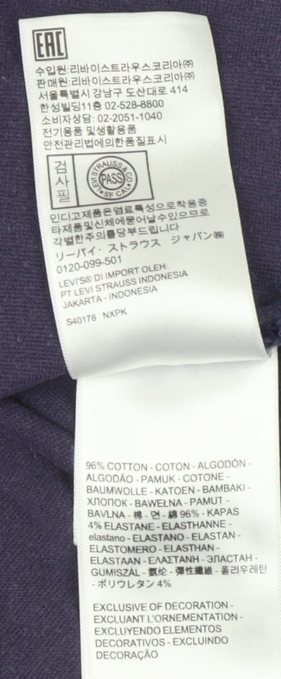 Levi's Women's Purple T-Shirt, Short Sleeve, Size