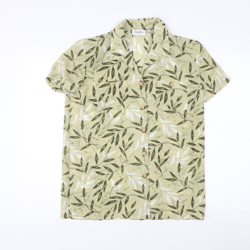 Eastex Women's Green Floral Button-Up Shirt Size 16