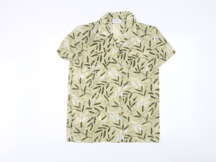 Eastex Women's Green Floral Button-Up Shirt Size 16