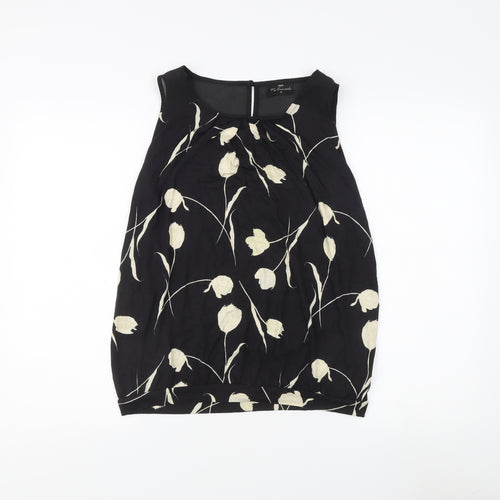 Next Women's Black Floral Tunic Blouse Size 10