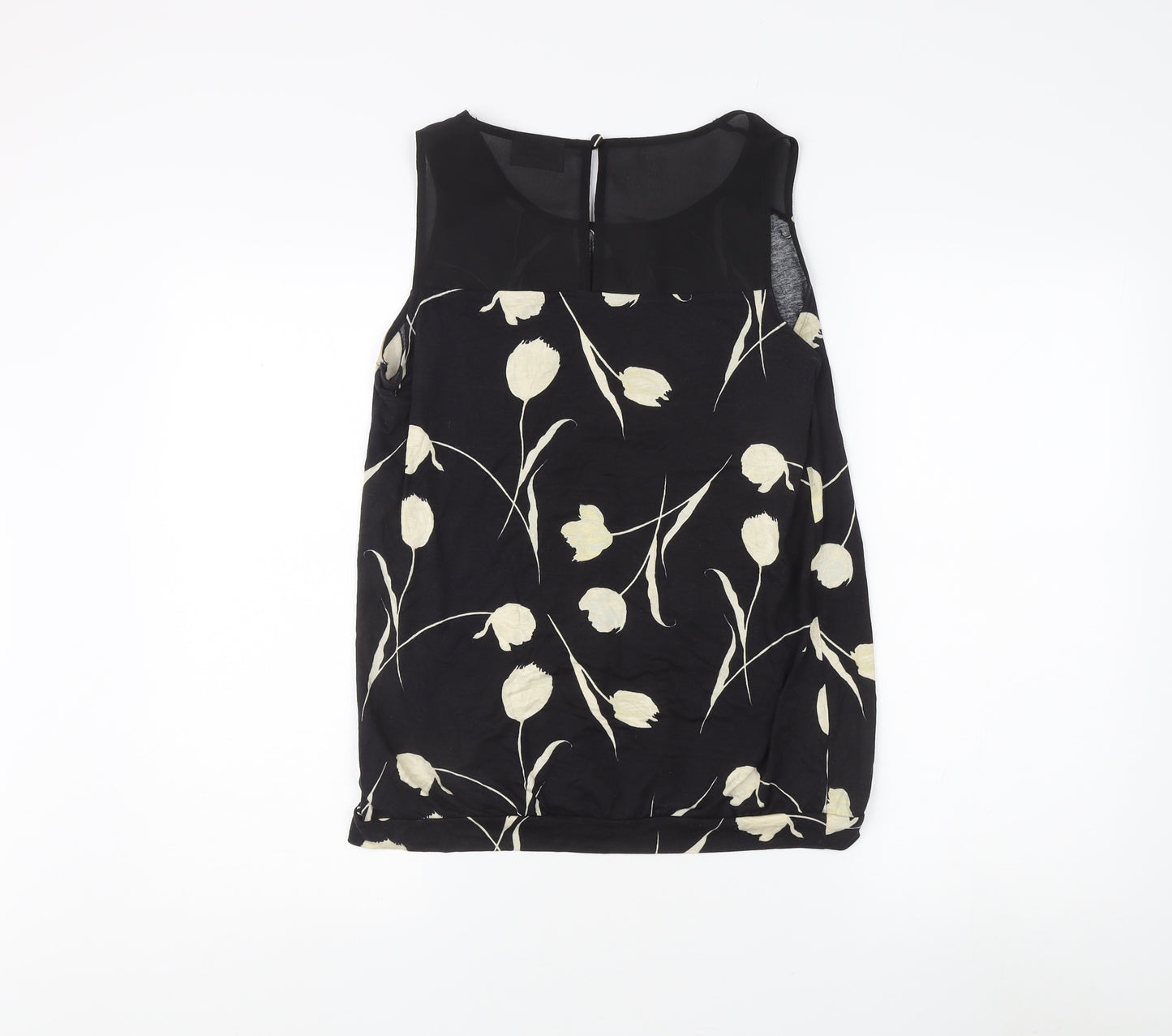 Next Women's Black Floral Tunic Blouse Size 10