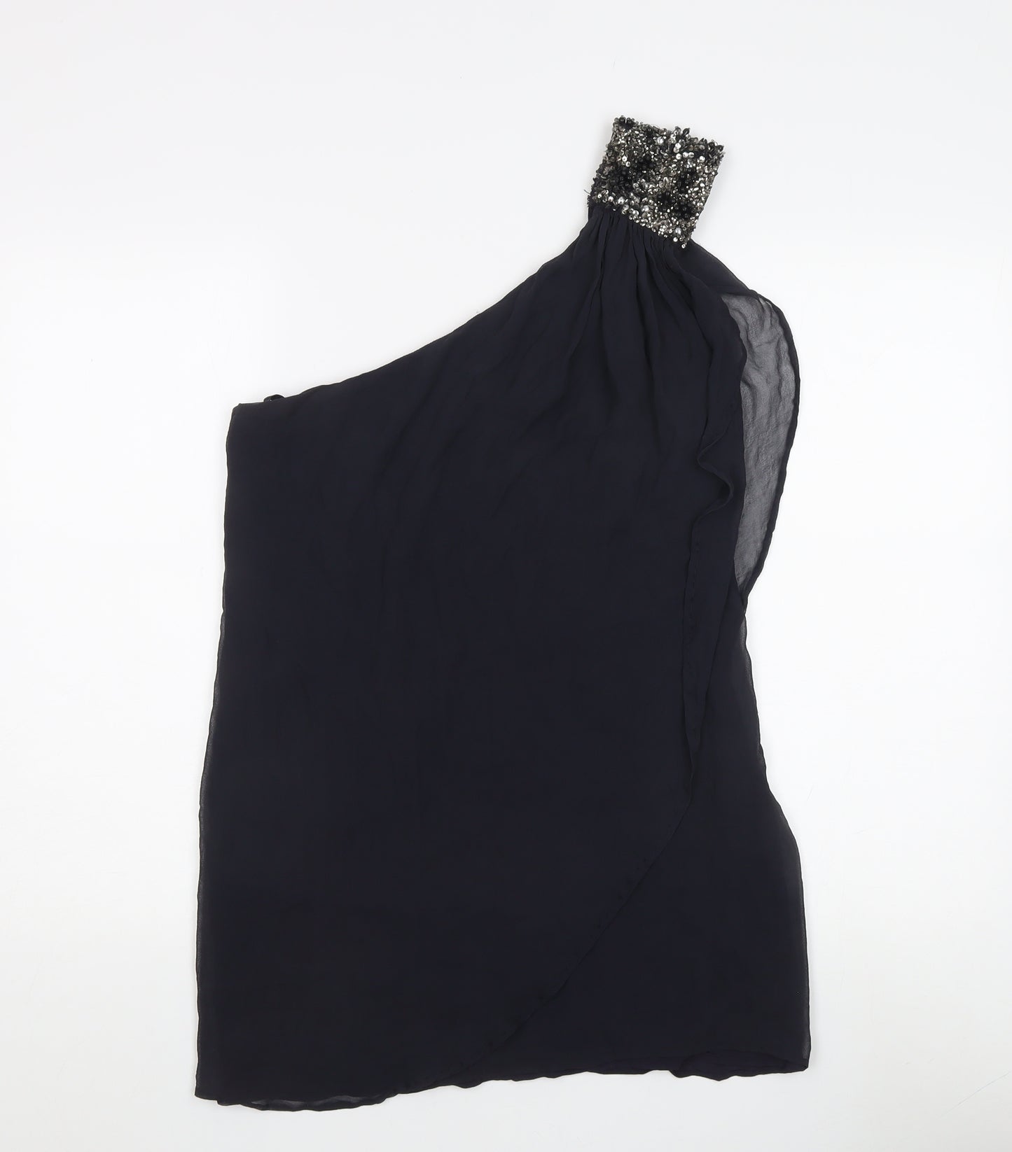 French Connection Women’s Black One Shoulder Beaded Top