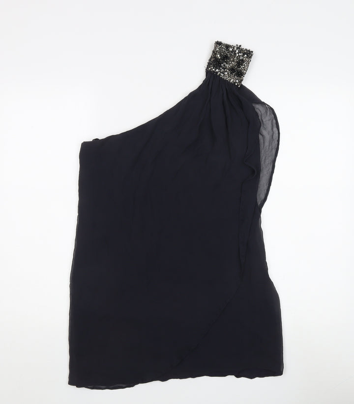 French Connection Women’s Black One Shoulder Beaded Top