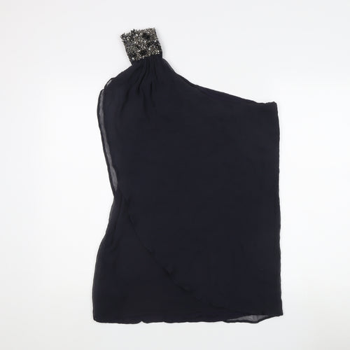 French Connection Women’s Black One Shoulder Beaded Top