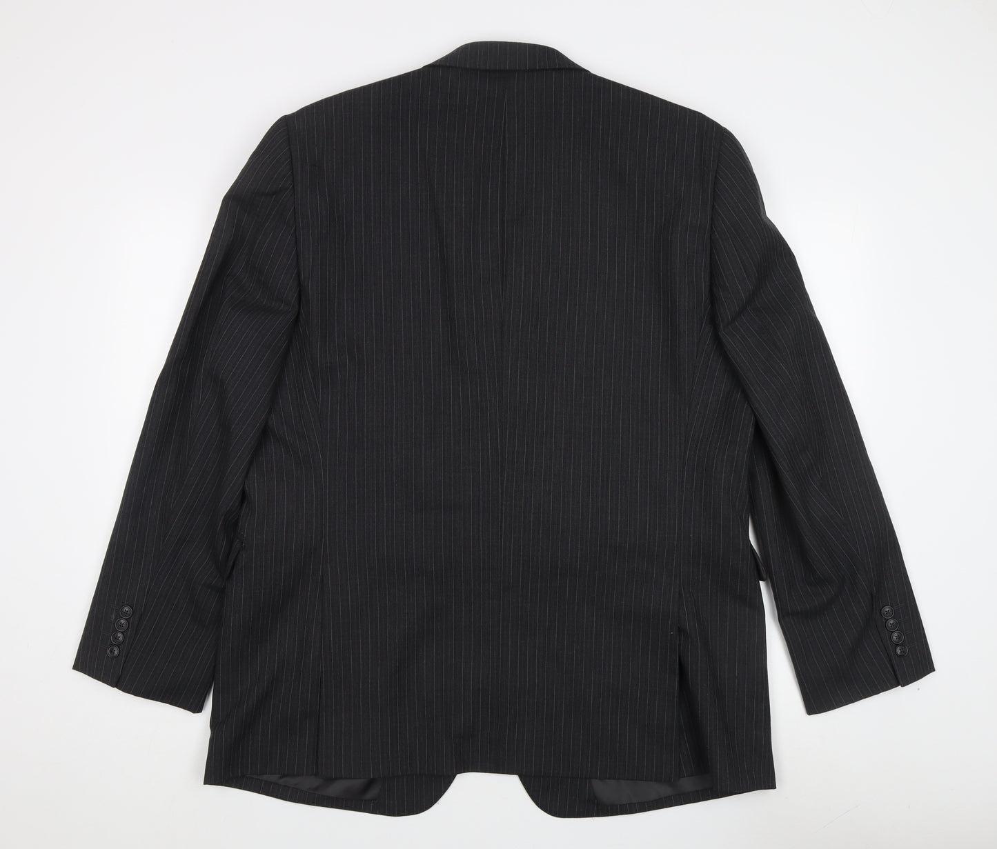 Jaeger Men's Black Striped Wool Blazer 46R