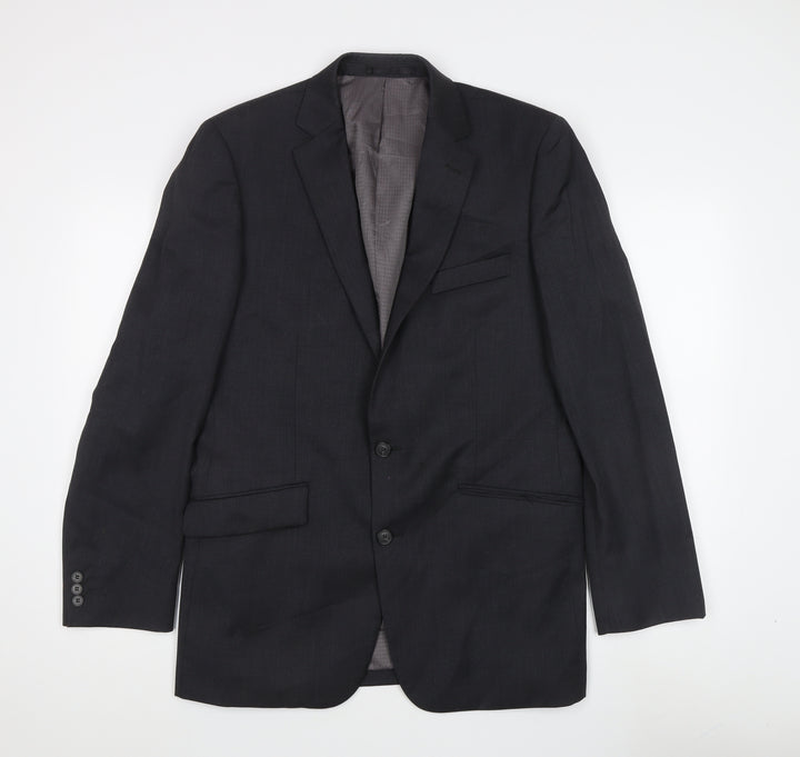 Jeff Banks Mens Grey Wool Blazer, Size 40, Regular Fit