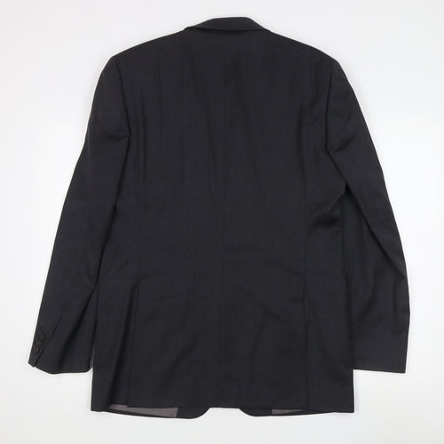 Jeff Banks Mens Grey Wool Blazer, Size 40, Regular Fit