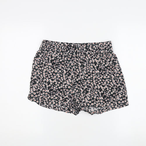 JDY Women's Black Floral Shorts, Size 10, Casual Viscose