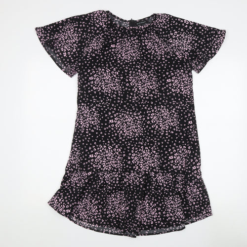 Blue Vanilla Women's Dress Black Pink Size 8 Animal Print