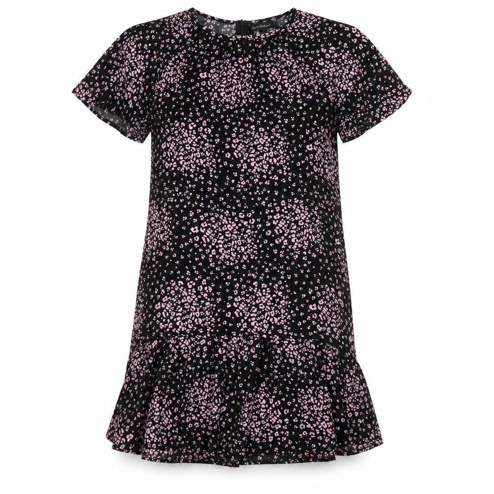 Blue Vanilla Women's Dress Black Pink Size 8 Animal Print