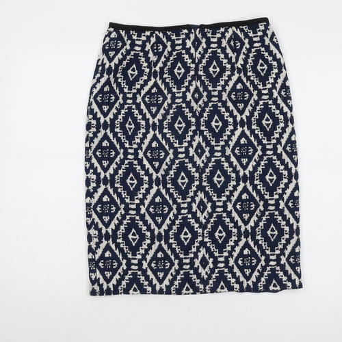 Marks and Spencer Women's Blue Geometric Midi Skirt
