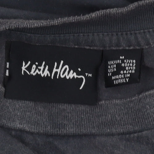 Keith Haring Unisex Black M T-Shirt, Art Theme, Casual Wear