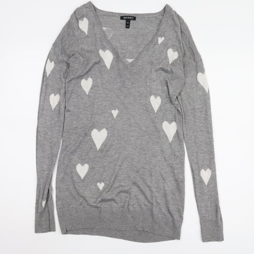 Baukjen Women's Grey Heart Pullover Jumper, Size 6