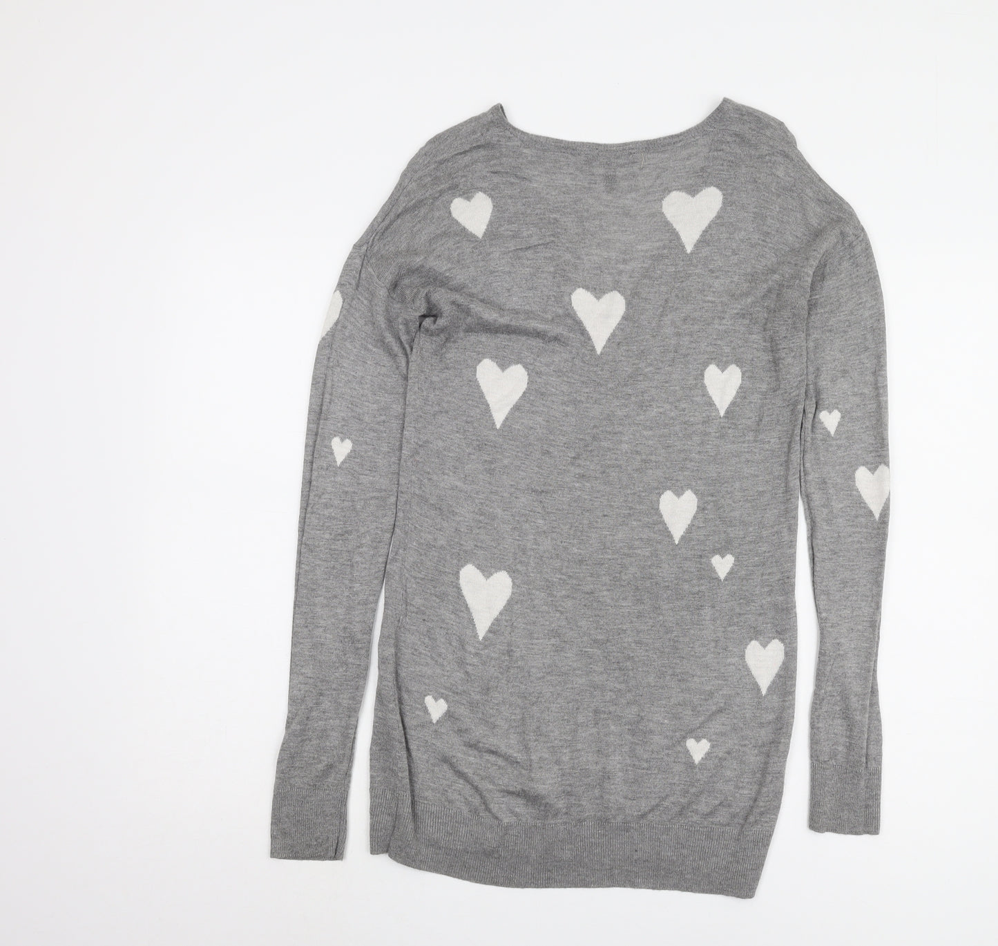 Baukjen Women's Grey Heart Pullover Jumper, Size 6