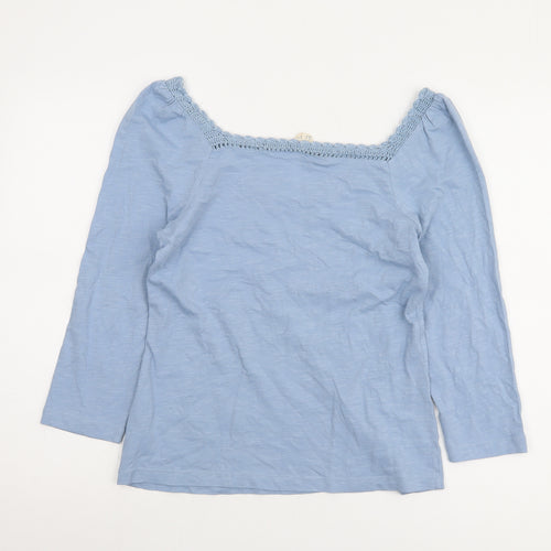 Fat Face Blue Crochet Trim Blouse UK 8 Women's Casual