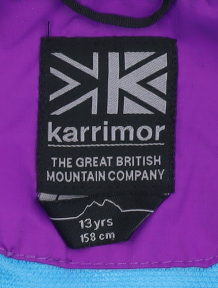 Karrimor Girls Purple Waterproof Rain Coat Jacket, Size 13 Years