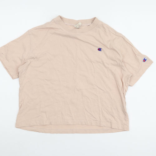 Champion Beige Unisex Medium Basic T-Shirt Casual