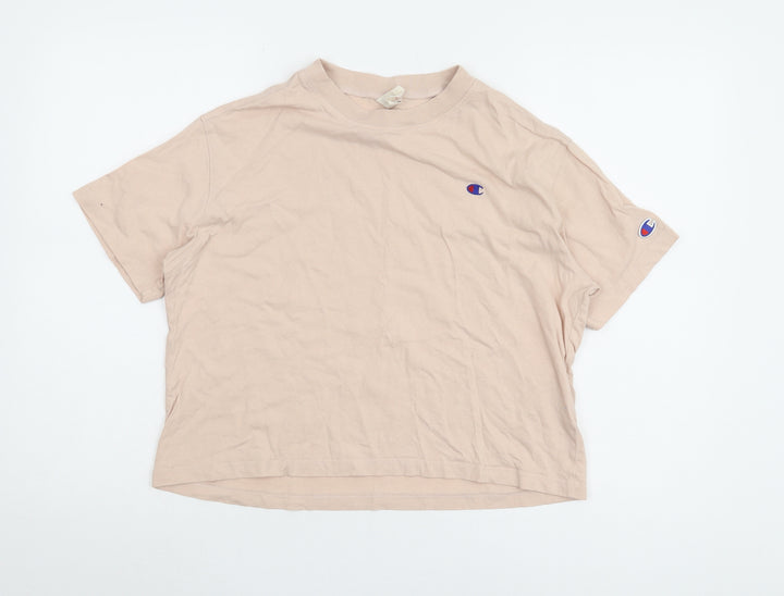 Champion Beige Unisex Medium Basic T-Shirt Casual
