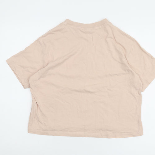 Champion Beige Unisex Medium Basic T-Shirt Casual