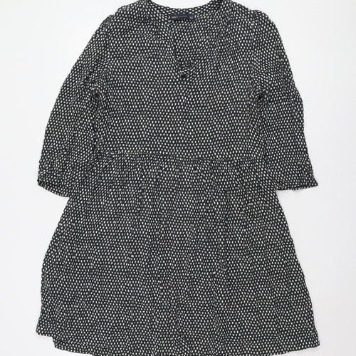 Marks and Spencer Black Geometric Women's Dress Size 12