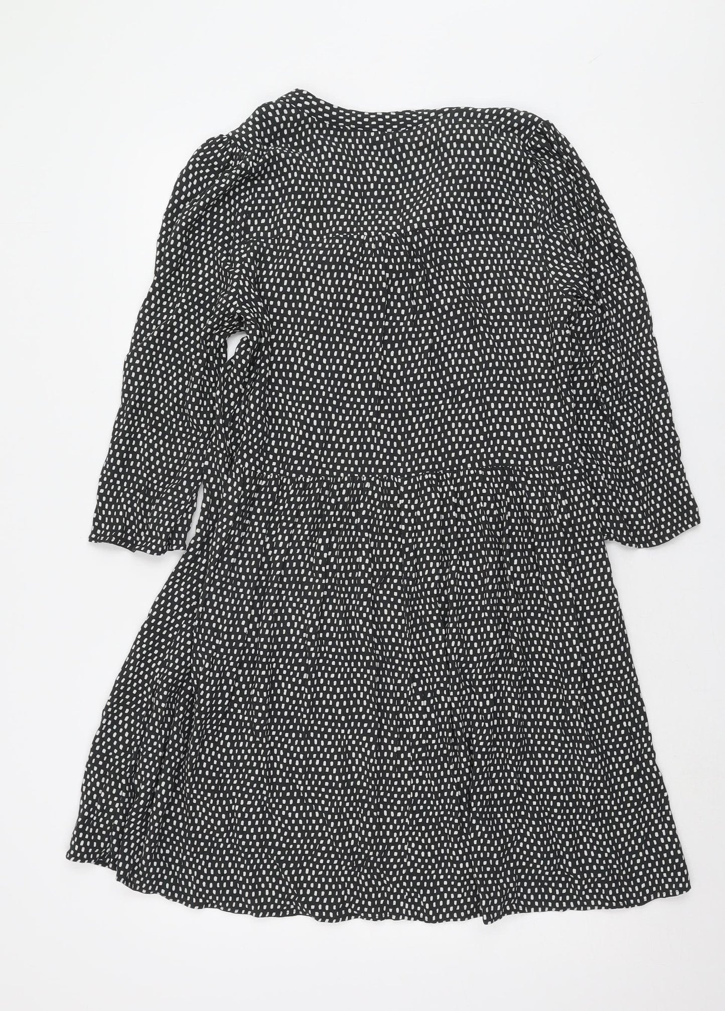 Marks and Spencer Black Geometric Women's Dress Size 12