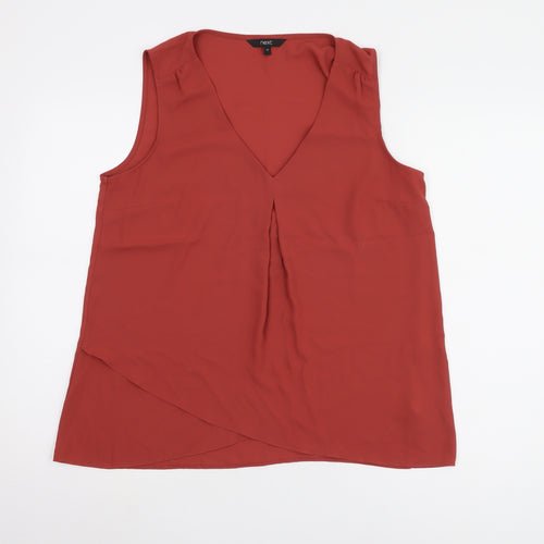 Next Red V-Neck Sleeveless Blouse Size 14