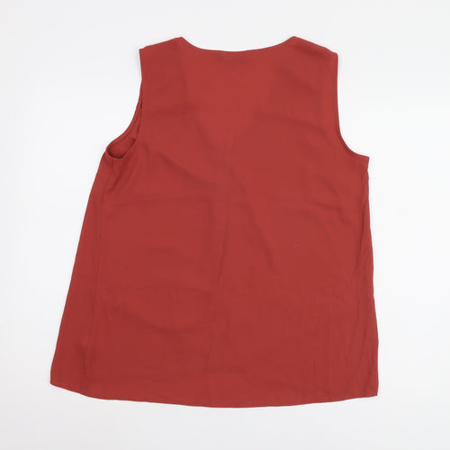 Next Red V-Neck Sleeveless Blouse Size 14
