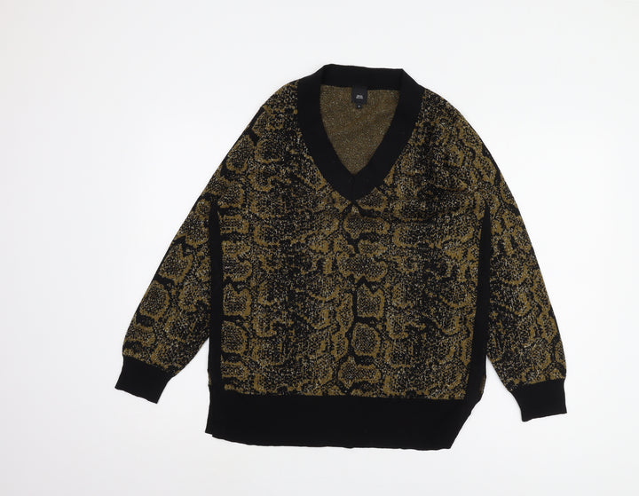 River Island Women's Black Animal Print Pullover Jumper