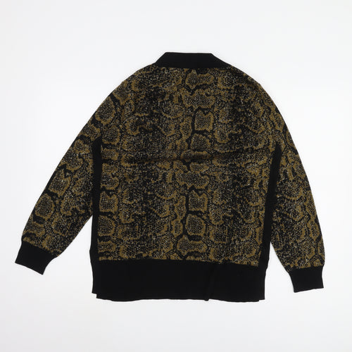 River Island Women's Black Animal Print Pullover Jumper
