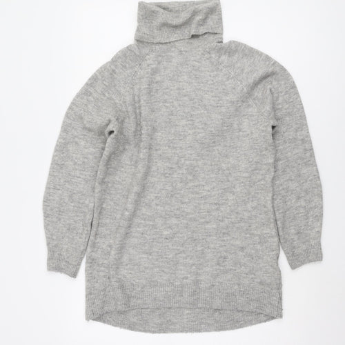 H&M Women's Grey Roll Neck Pullover Jumper XS
